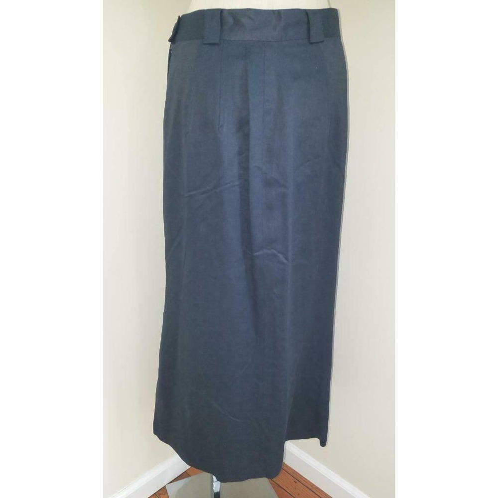 BANANA REPUBLIC Made Italy Navy Blue Long High Waist Riding Skirt 14 Vtg 10/12 - Picture 5 of 9